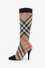 Burberry Beige Check Knitted Sock Boots Size 38