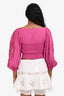 Farm Rio Pink Eyelet Lace Crop Top Size XS