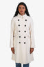 Burberry London White Wool Buttoned Coat Size 4