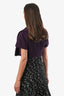 Alaïa Purple Wool Blend Short Sleeve Bolero Size 36