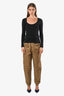 Isabel Marant Etoile Brown High Rise Tapered 'Pulcie' Trouser Size 36