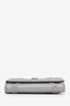 Christian Dior 2016 Silver Metallic Grained Leather Small Diorama Wallet