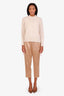 Brunello Cucinelli Brown Cotton Pleated Straight Leg Pants Size 6