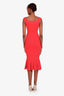 Jonathan Simkhai Red Off The Shoulder Knit Midi Dress Size XS