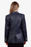 Veronica Beard Navy Leather Double Breasted Dickey Blazer Size 10