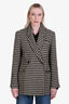 Anine Bing Black/Cream Houndstooth 'Kaia' Blazer Size S