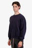 Dries Van Noten Navy Cotton Crewneck Sweatshirt Size S Mens