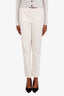 Brunello Cucinelli Cream Cotton Straight Leg Pants Size US 6