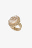 Pre-loved Chanel™ 2013 Gold Tone Resin CC Cocktail Ring Size 6.5