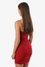 Cinq a Sept Red Ruched Side Sleeveless Body-Con Mini Dress Size 0