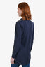 Fabiana Filippi Blue Wool/Grey Leather Cardigan Size S