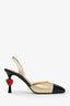Pre-loved Chanel™ Métiers d’art 2026 Gold/Black Lambskin Slingback Heels Size 40C