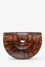 Cult Gaia Brown Acrylic Arc Clutch Bag