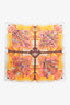 Hermès Yellow/Multicolour Silk 'Bouquets Sellier' Scarf 90