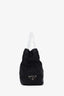 Prada Black Nylon Handbag with Clear Acrylic Top Handles