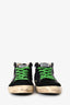 Golden Goose Black Suede 'Midstar' Sneakers With Green Laces Size 37