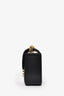 Celine 2024 Black Leather Mini Triomphe 'Claude' Crossbody Bag On Chain