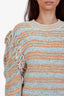 Ulla Johnson Orange/Blue Cotton Striped Fringe Sweater Size M