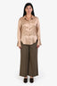 Rosetta Getty Brown Herringbone Flared Pants Size XL