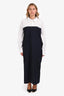 Erika Cavallini White/Navy Shirt Dress Estimated Size Large