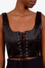 Guizio Black Satin Lace Up Bustier Top Size M