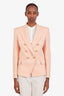 Balmain Peach Wool Cotton Double Breasted Blazer Jacket Size 40