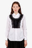 Comme des Garcons White/Black Sheer Frills Long Sleeve Shirt Size S