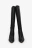 Jimmy Choo Black Grained Calfskin Knee High Heeled Boot Size 41