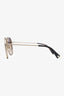 Valentino Brown Gradient Crystal Embellished Aviator Sunglasses