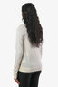 Hermès Cream/Orange Silk Cotton Blend Long Sleeve Graphic Top Size 34