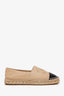 Pre-Loved Chanel™ Nude/Black Leather Captoe CC Espadrilles Size 39