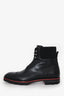 Christian Louboutin Black Leather Lace-Up Boots Size 43.5 Mens