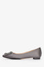 Manolo Blahnik Grey Satin Crystal Embellished Hangisi Flats Size 35.5