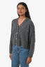 Maje Grey Wool Blend Sequins Argyle Cardigan Size 0