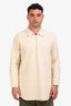 Jil Sander Cream Boucle Half Zip Shirt Jacket Size 40