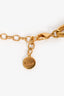 Christian Dior Gold Tone Faux Pearl Logo Necklace