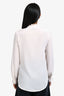 Sandro White Silk Ruffled Long Sleeve Top Size 1