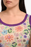 Missoni Purple Multicolour Floral Print Silk Tank Top Size 40