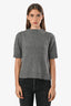 Judith & Charles Grey Wool Camel Hair Blend Short Sleeve Sweater Size S