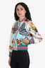Gucci Multicoloured Butterfly Silk Embroidered Puffer Zip Jacket Size 40