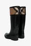 Burberry Black Rubber Check Band Rubber Boots Size 36