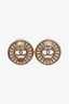Pre-loved Chanel™ 2016 Gold Tone Pearl Strass CC Round Earrings