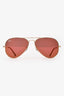 Ray-Ban Gold Tone/Orange Aviator Sunglasses