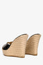 Jimmy Choo Black Patent Cross Espadrille Wedge Size 42