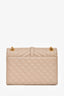 Saint Laurent 2020 Dark Beige Grained Leather Medium Envelope Shoulder Bag