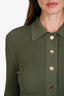 Veronica Beard Green Button Up Knit Lauper Mini Dress Size S