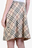 Burberry Beige Wool Nova Check Midi Skirt Size 12
