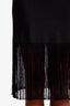Salvatore Ferragamo Black Ribbed Knit Cutout and Fringe Hem Dress Size M