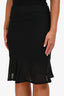 Moschino Cheap and Chic Black Cotton Ruffle Pencil Skirt Size 10