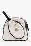 Pre-loved Chanel™ 2023 White Quilted Canvas Monte-Carlo Mini Crossbody Tennis Bag